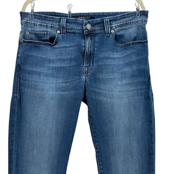 Fidelity Denim Jimmy Distressed Denim Straight Leg Jeans Mens 34 - Picture 2 of 11